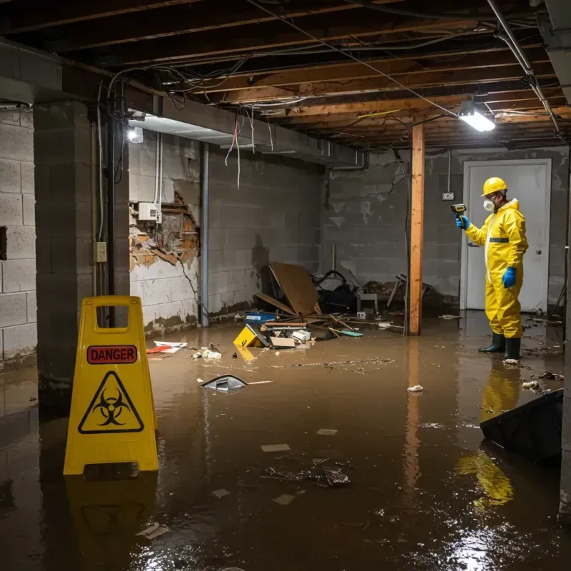 Flooded Basement Electrical Hazard in Yarrow Point, WA Property